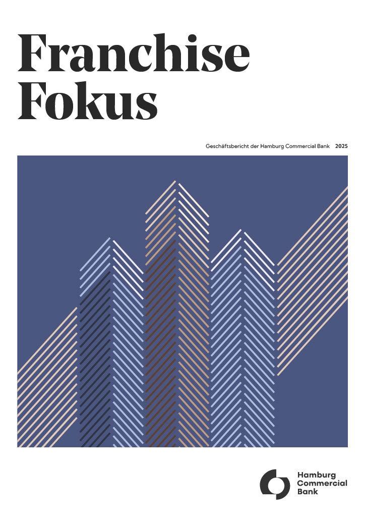 Titelbild des Geschäftsberichts 2025 der Hamburg Commercial Bank.